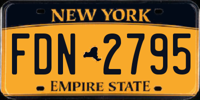 NY license plate FDN2795