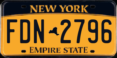 NY license plate FDN2796