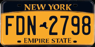 NY license plate FDN2798