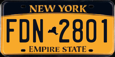 NY license plate FDN2801