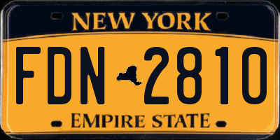 NY license plate FDN2810