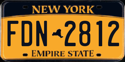 NY license plate FDN2812