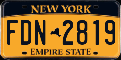 NY license plate FDN2819