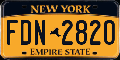 NY license plate FDN2820