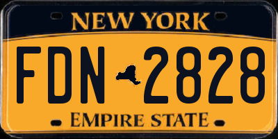 NY license plate FDN2828