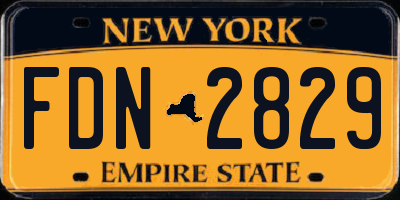 NY license plate FDN2829