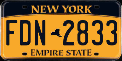 NY license plate FDN2833