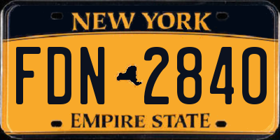 NY license plate FDN2840