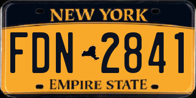 NY license plate FDN2841
