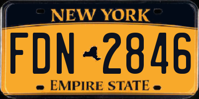 NY license plate FDN2846
