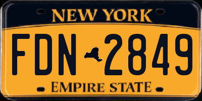 NY license plate FDN2849