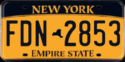 NY license plate FDN2853