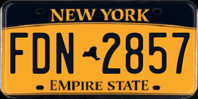 NY license plate FDN2857