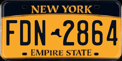 NY license plate FDN2864
