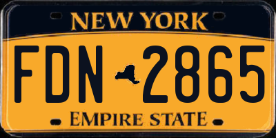 NY license plate FDN2865