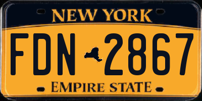 NY license plate FDN2867