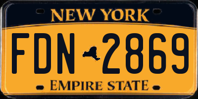 NY license plate FDN2869
