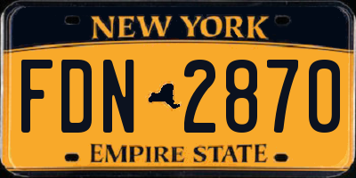 NY license plate FDN2870