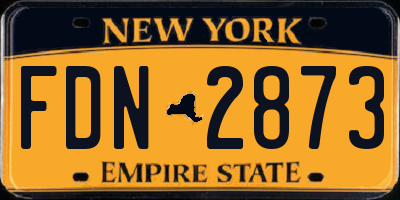 NY license plate FDN2873