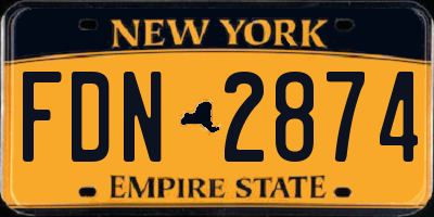 NY license plate FDN2874