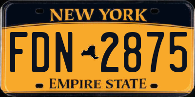 NY license plate FDN2875