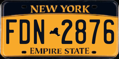 NY license plate FDN2876