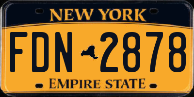 NY license plate FDN2878
