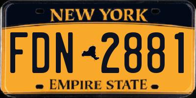 NY license plate FDN2881