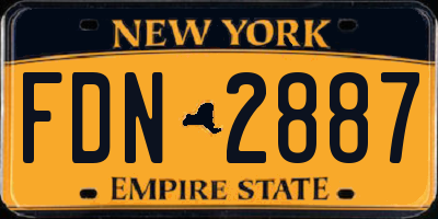 NY license plate FDN2887