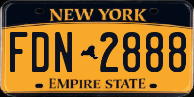 NY license plate FDN2888