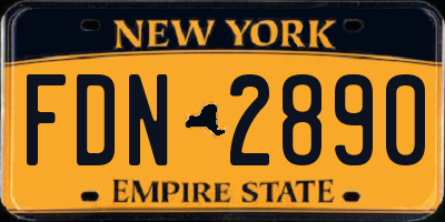 NY license plate FDN2890
