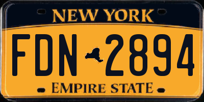 NY license plate FDN2894
