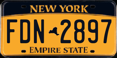NY license plate FDN2897