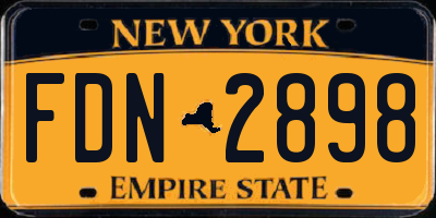 NY license plate FDN2898