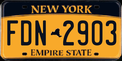 NY license plate FDN2903