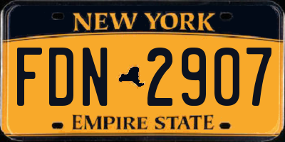 NY license plate FDN2907