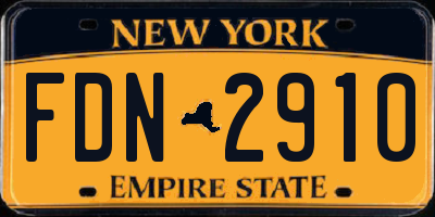 NY license plate FDN2910