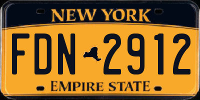 NY license plate FDN2912