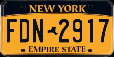 NY license plate FDN2917