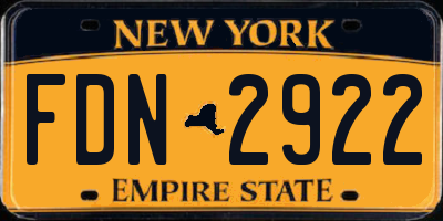 NY license plate FDN2922