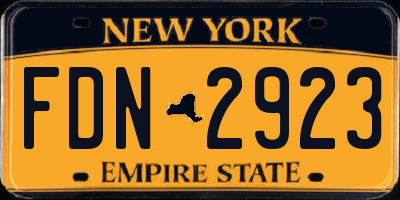 NY license plate FDN2923