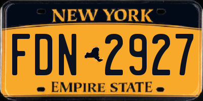 NY license plate FDN2927