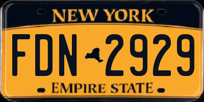 NY license plate FDN2929
