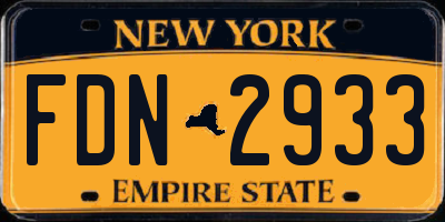 NY license plate FDN2933