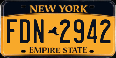 NY license plate FDN2942