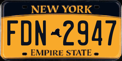NY license plate FDN2947