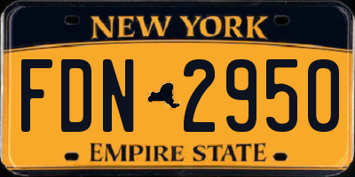 NY license plate FDN2950