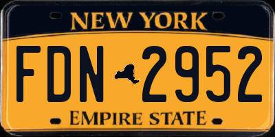 NY license plate FDN2952