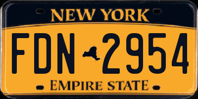 NY license plate FDN2954