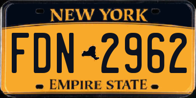 NY license plate FDN2962